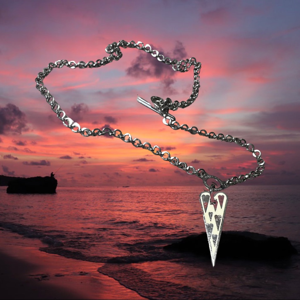Pianegonda Lovesick Enameled Heart Sterling Silver Necklace 19”.